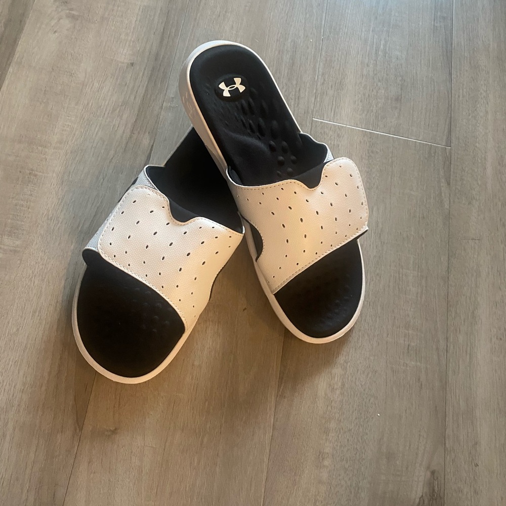 Under Armour Women's Black and White Slides